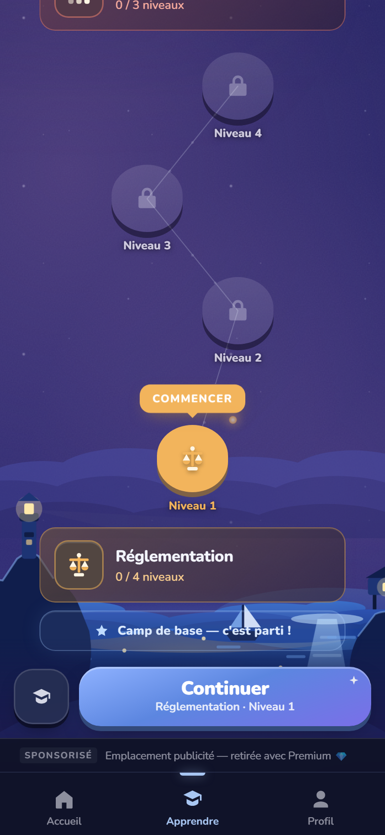 Parcours d’apprentissage Certoly : chemin de niveaux par thème