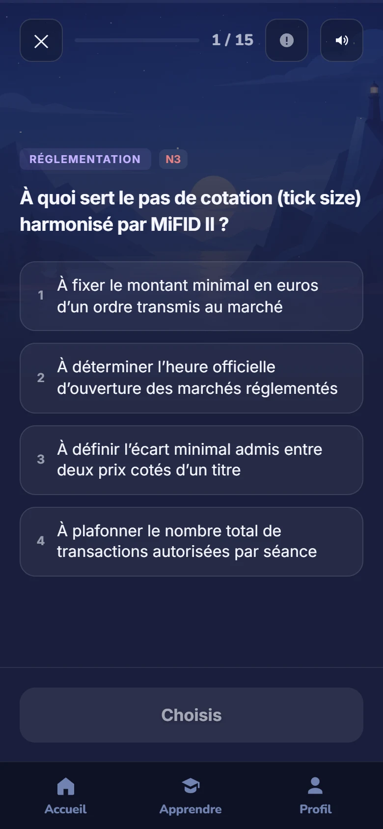 Question avec son explication